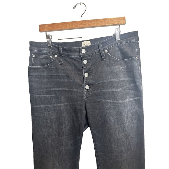 J. Crew Jeans Billie Demi Boot Crop Button Fly Black Wash Women's Size 31 - Picture 2 of 16